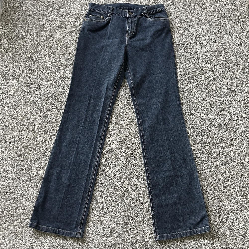 Nine West Straight Jeans Womens 4 Dark Wash Blue Mid Rise Stretch Denim Pants